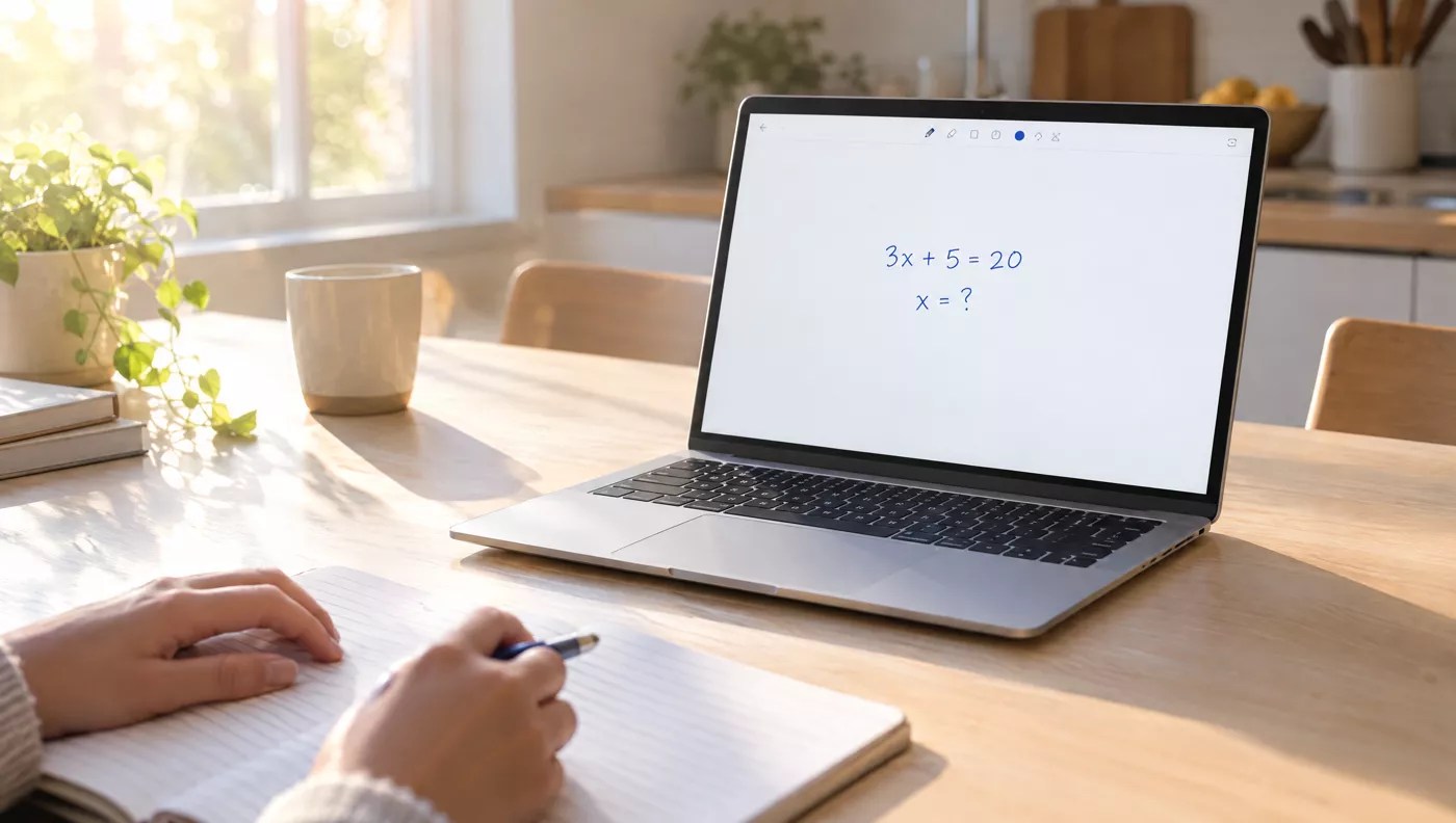 A short warm-up question on a shared whiteboard